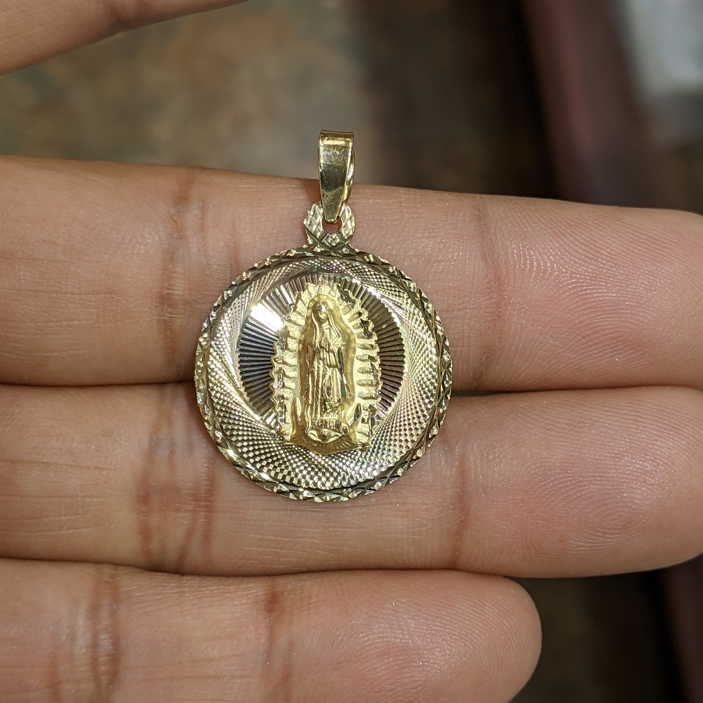 14kt Real Gold Tricolor Virgin Mary Pendant 599$